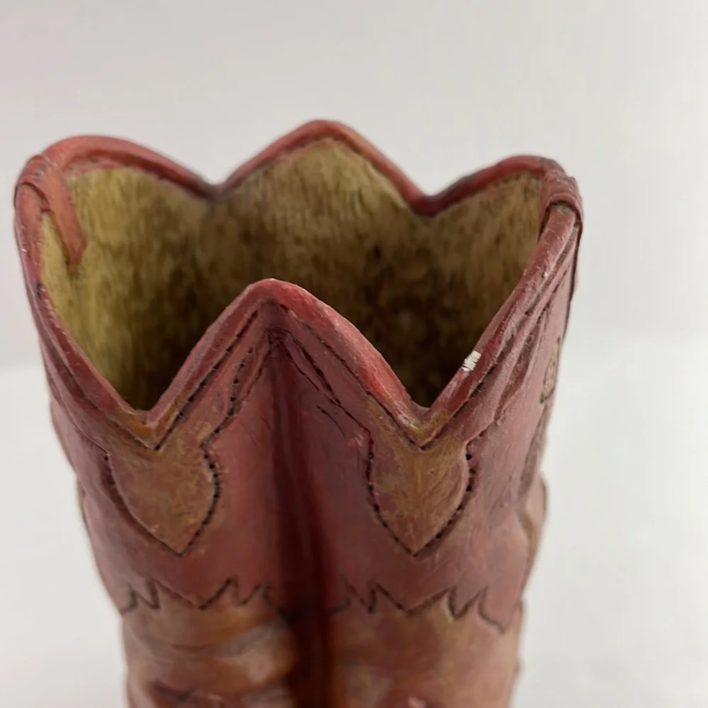 Mini Glass Ceramic Cowboy Boot Pen Holder Western Cowboy Decor - Picture 7 of 14